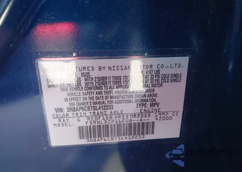 2025 Nissan Kicks Sv Intelligent Awd from USA, damaged, VIN 3N8AP6CB7SL412233